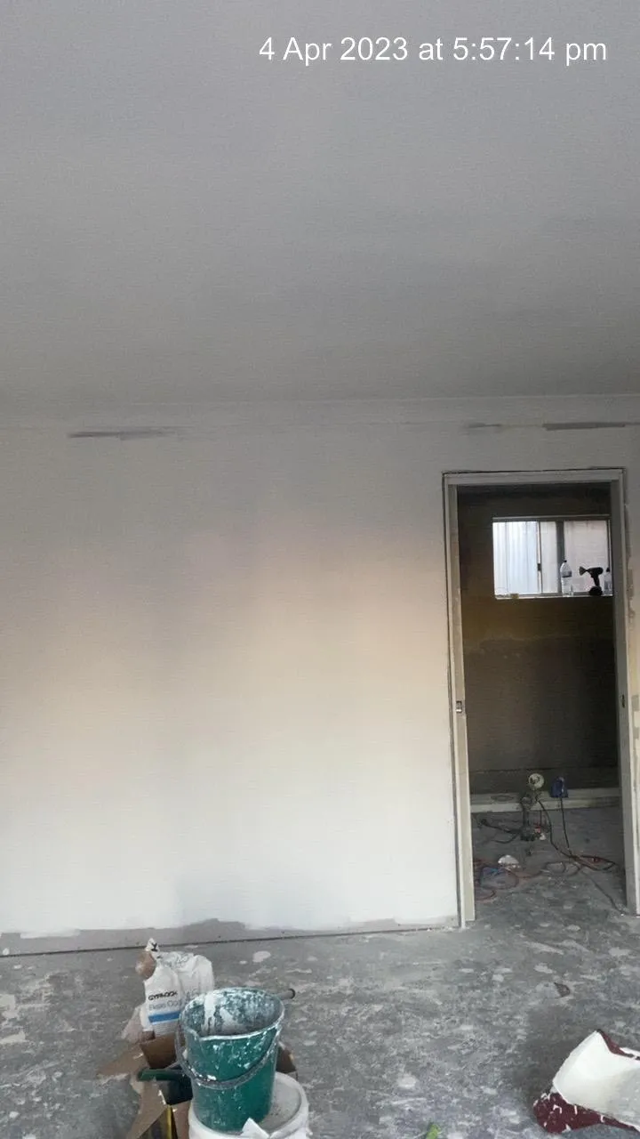 Room painted white after renovation